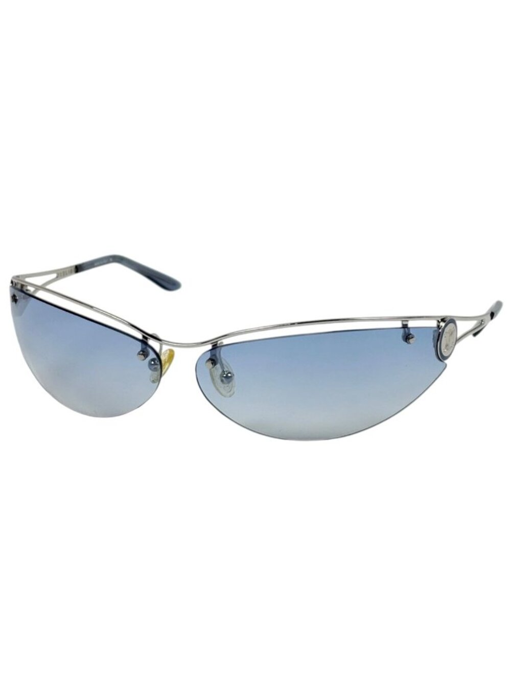 Celine Sunglasses Blason Metal Acetate Silver Blue Eyewear